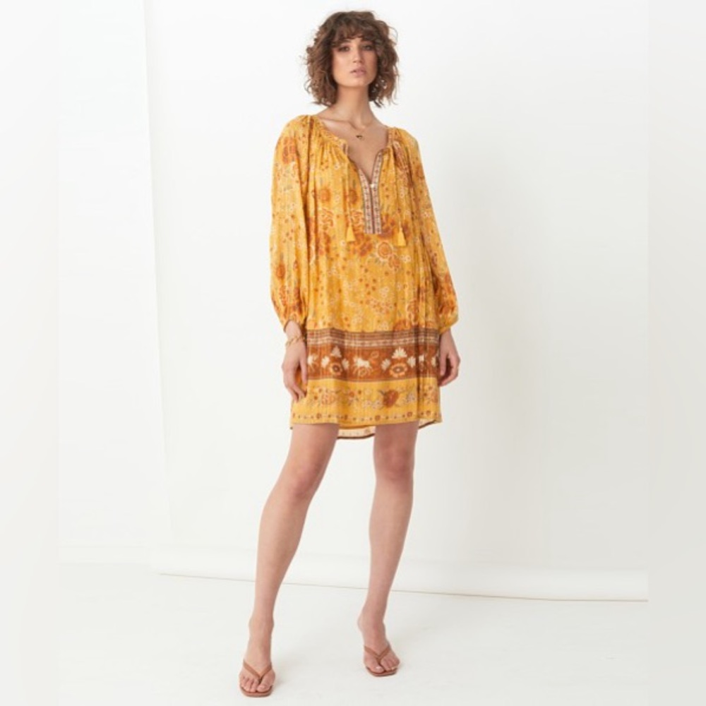 Spell & the Gypsy Collective Mystic Tunic long sleeve Dress Sunflower Yellow